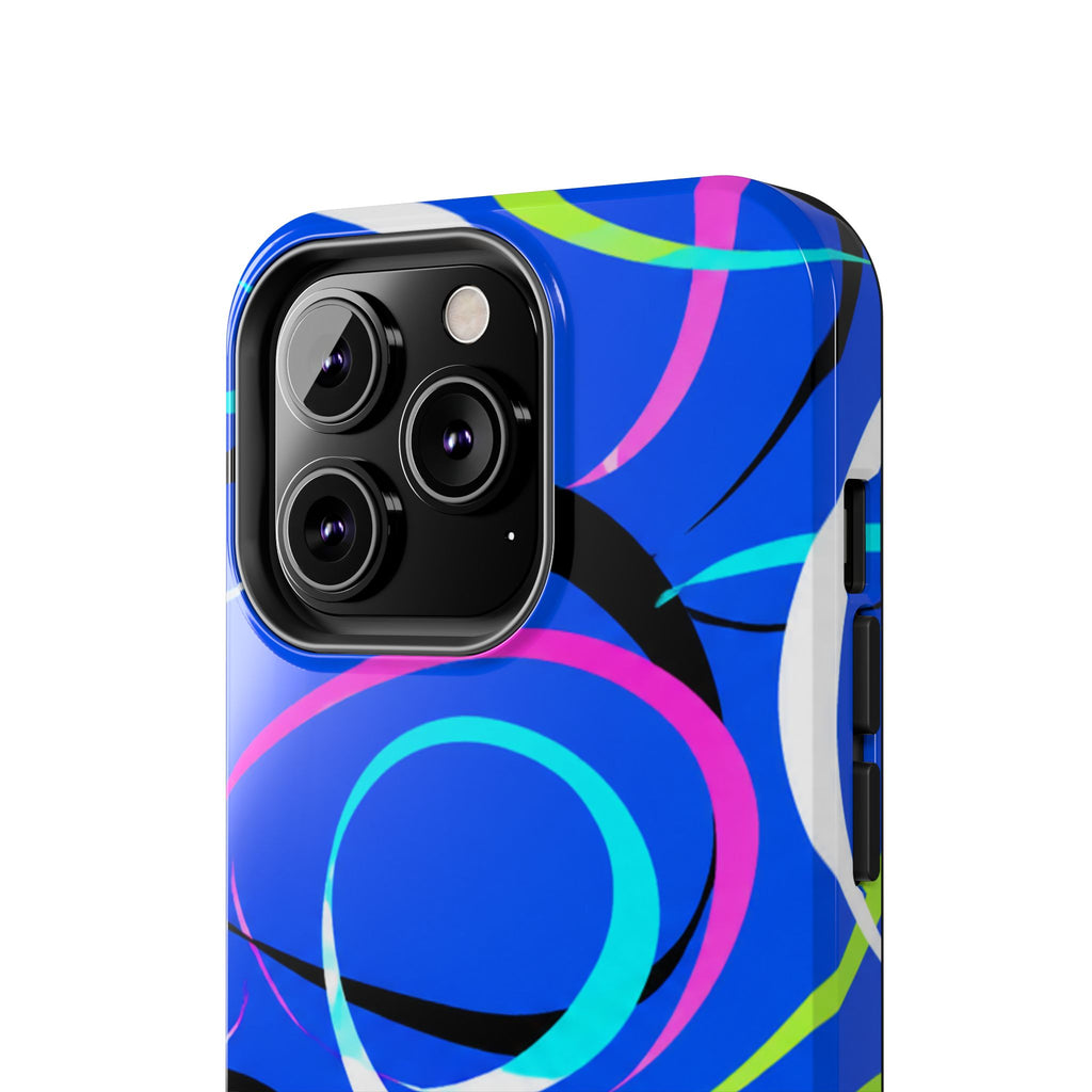 Tough Phone Case — Blue Abstract Swirl Protective Cover