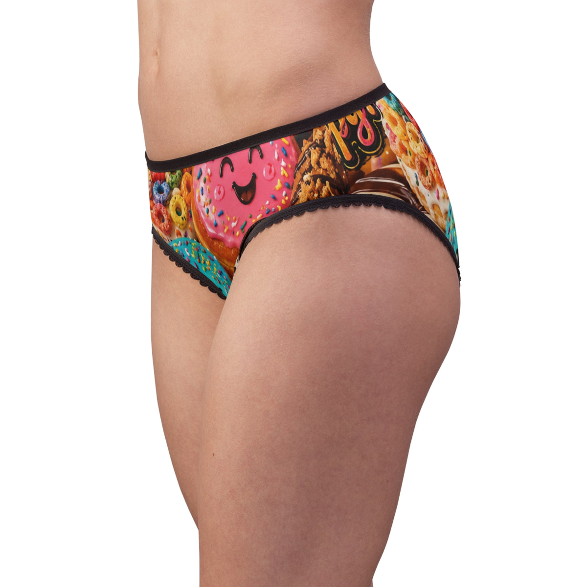 Donut Party Women's Briefs — Cute Colorful Donut & Cereal Print