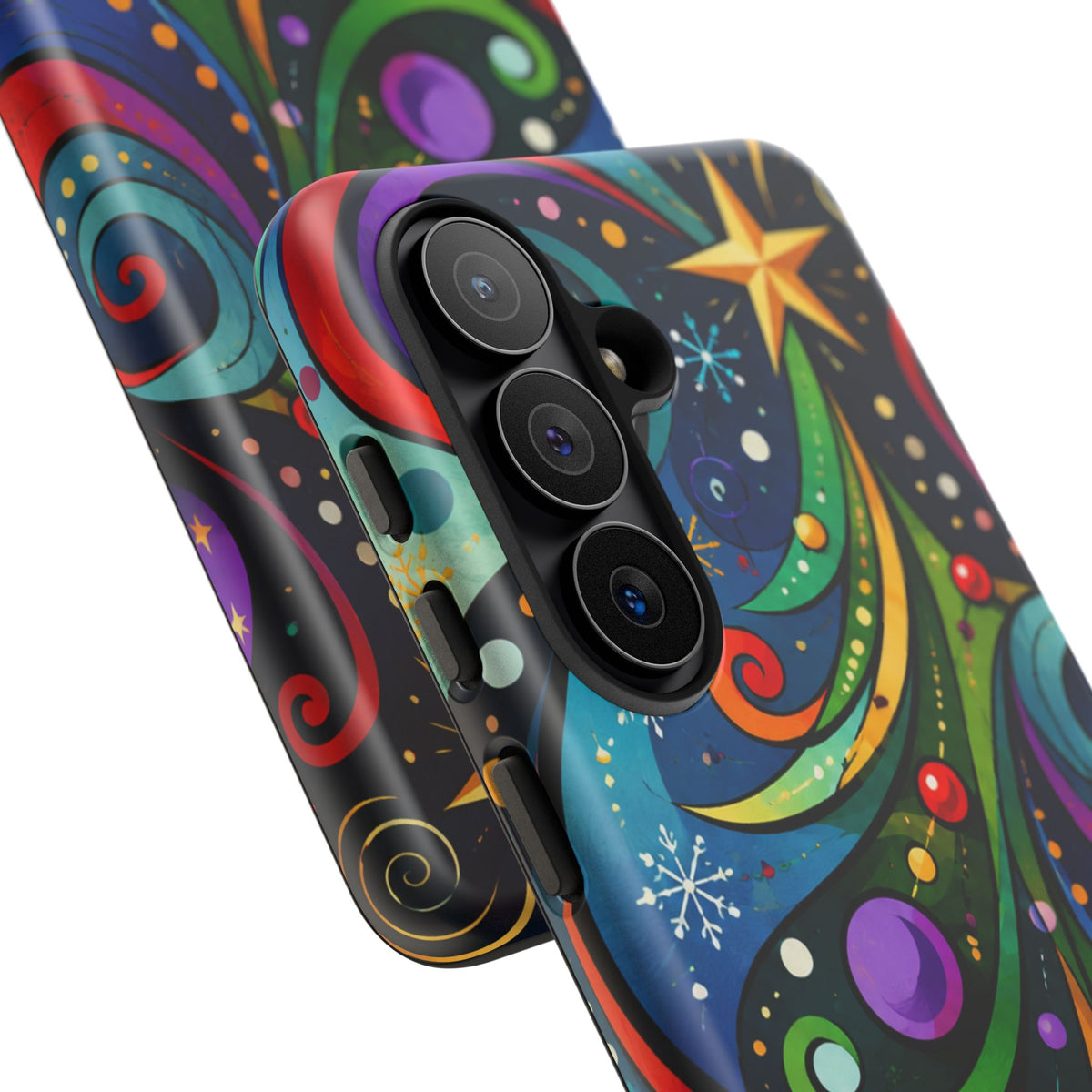 Colorful Swirl Christmas Tree Tough Phone Case