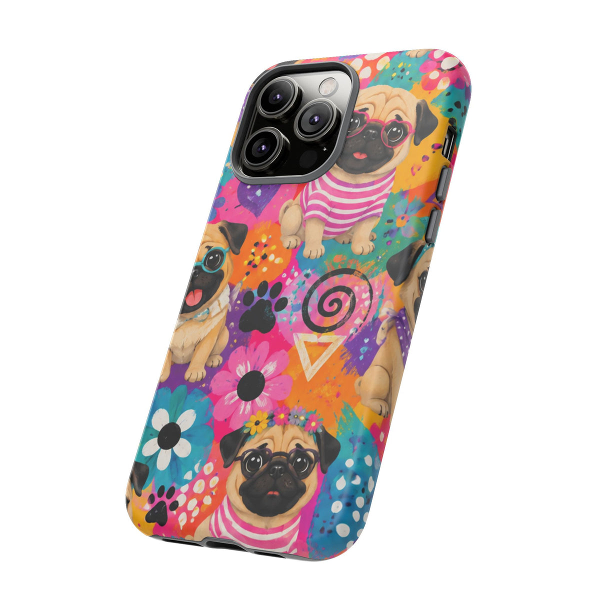 Pug Pop Art Phone Case — Colorful Pug Pattern Tough Case