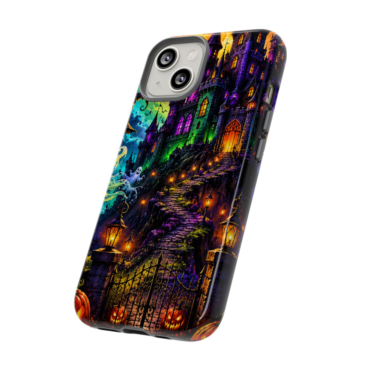 Halloween Haunted Castle Phone Case — Spooky Pumpkin & Ghost Tough Case