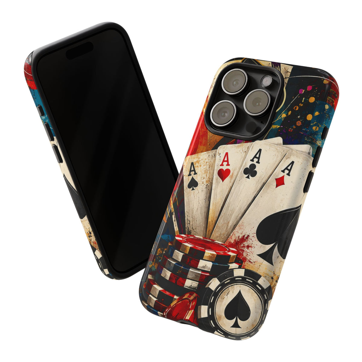Casino Poker Ace Phone Case — Vintage Playing Cards & Chips Protective Cover