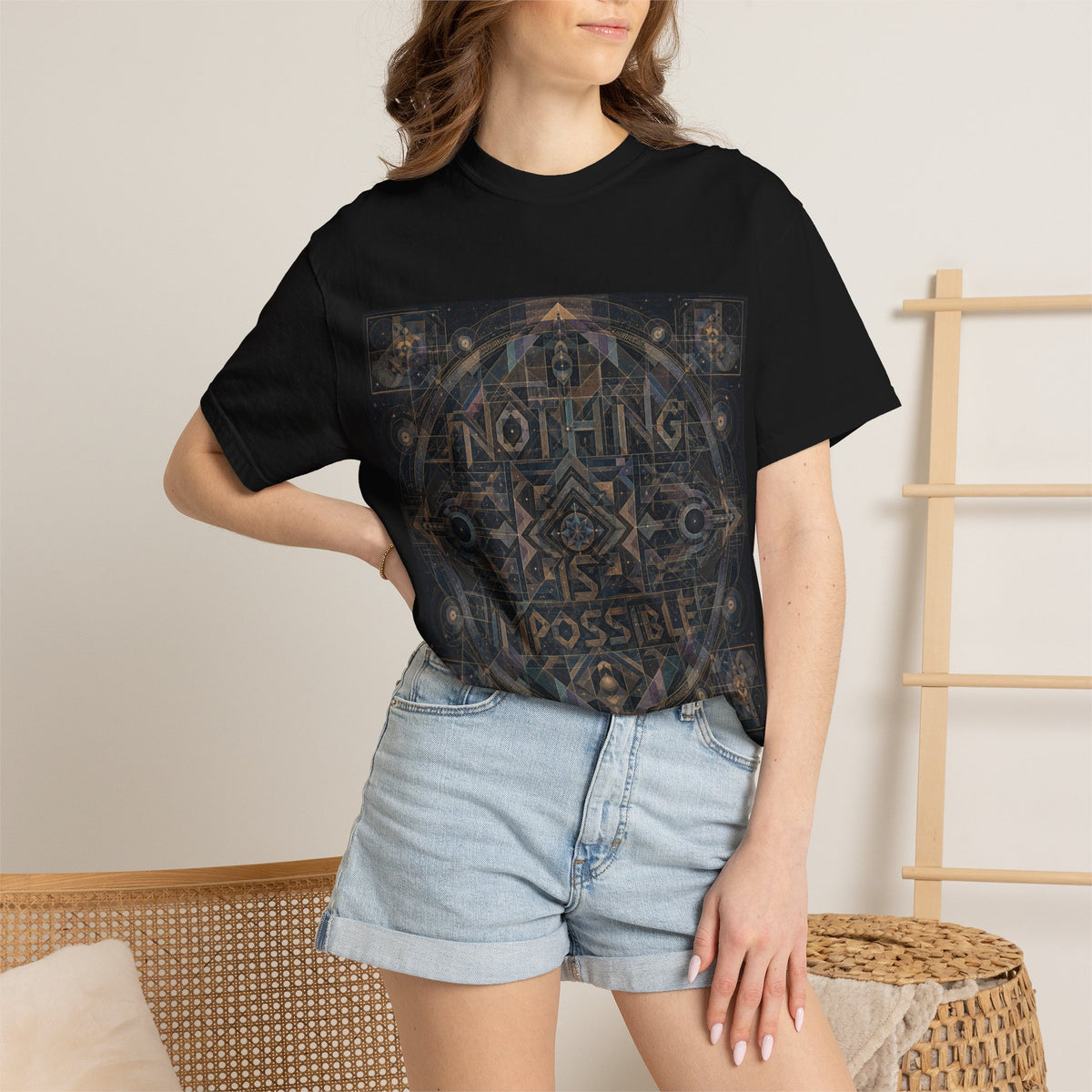 Nothing Is Impossible T-shirt | Geometric Mandala Inspirational Tee