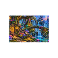 Fantasy Waterfall Outdoor Rug — Enchanted Forest Doorstep Mat