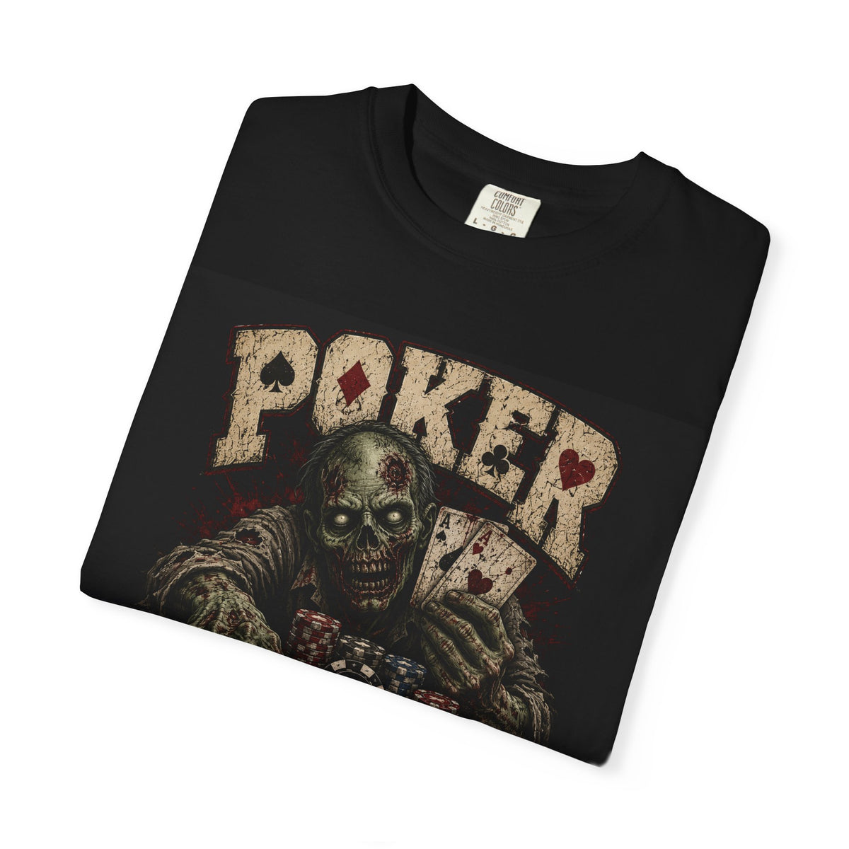 Poker Zombie T-shirt | Horror Casino Graphic Tee