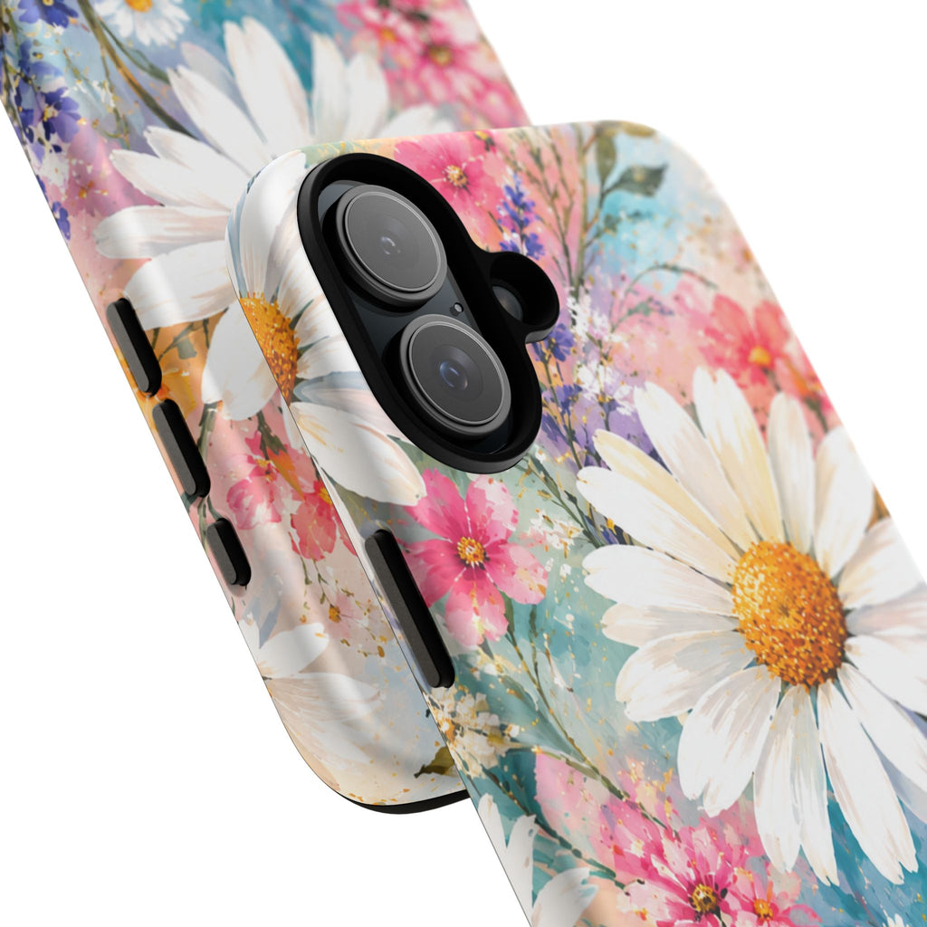 Floral Daisy Phone Case — Watercolor Daisies Protective Tough Case