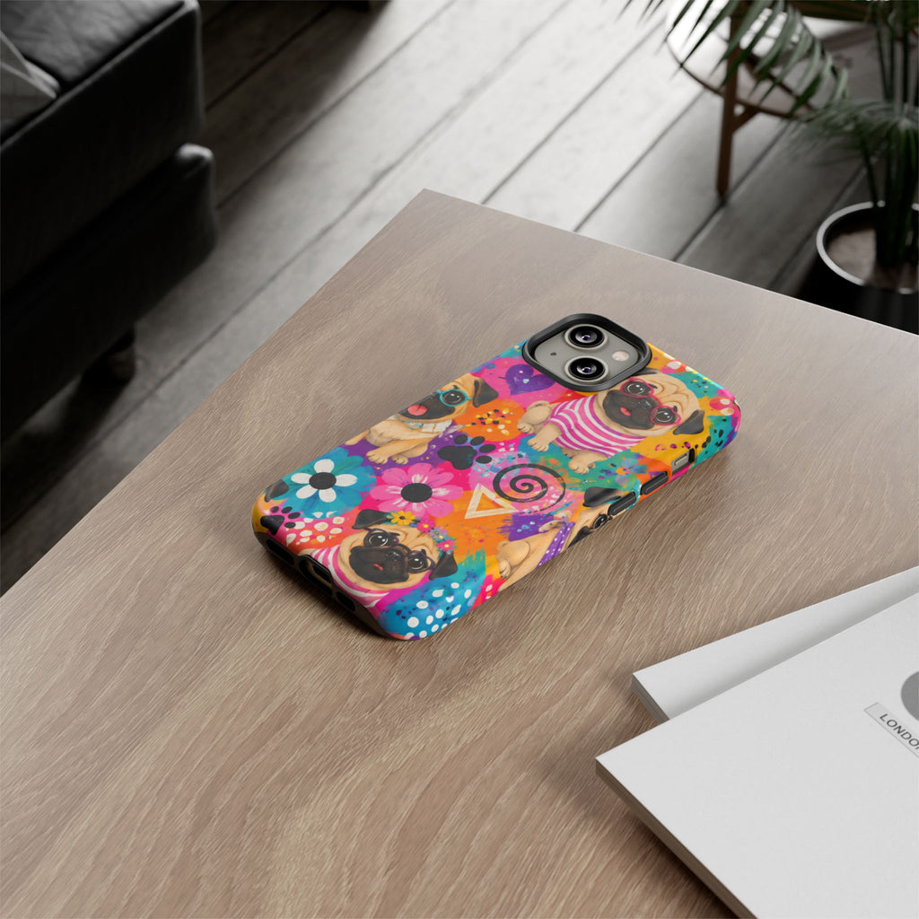 Pug Pop Art Phone Case — Colorful Pug Pattern Tough Case