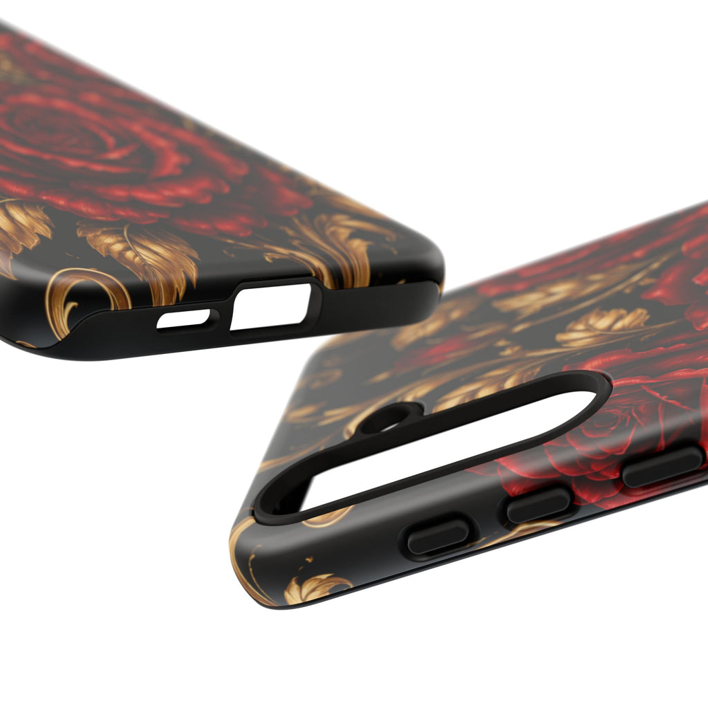 Tough Cases — Vintage Red Rose Floral Phone Case