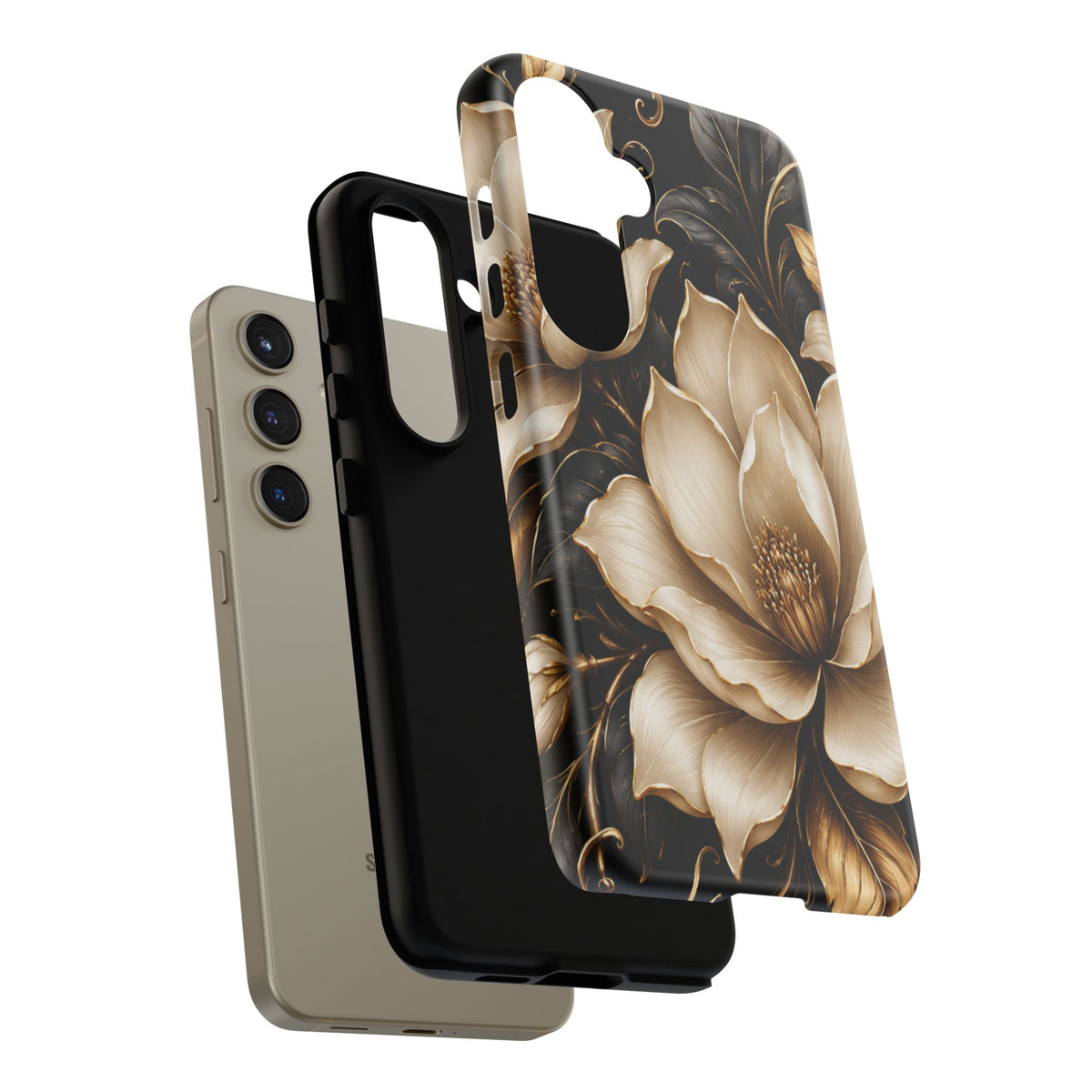Floral Tough Case — Elegant Gold Magnolia Phone Case