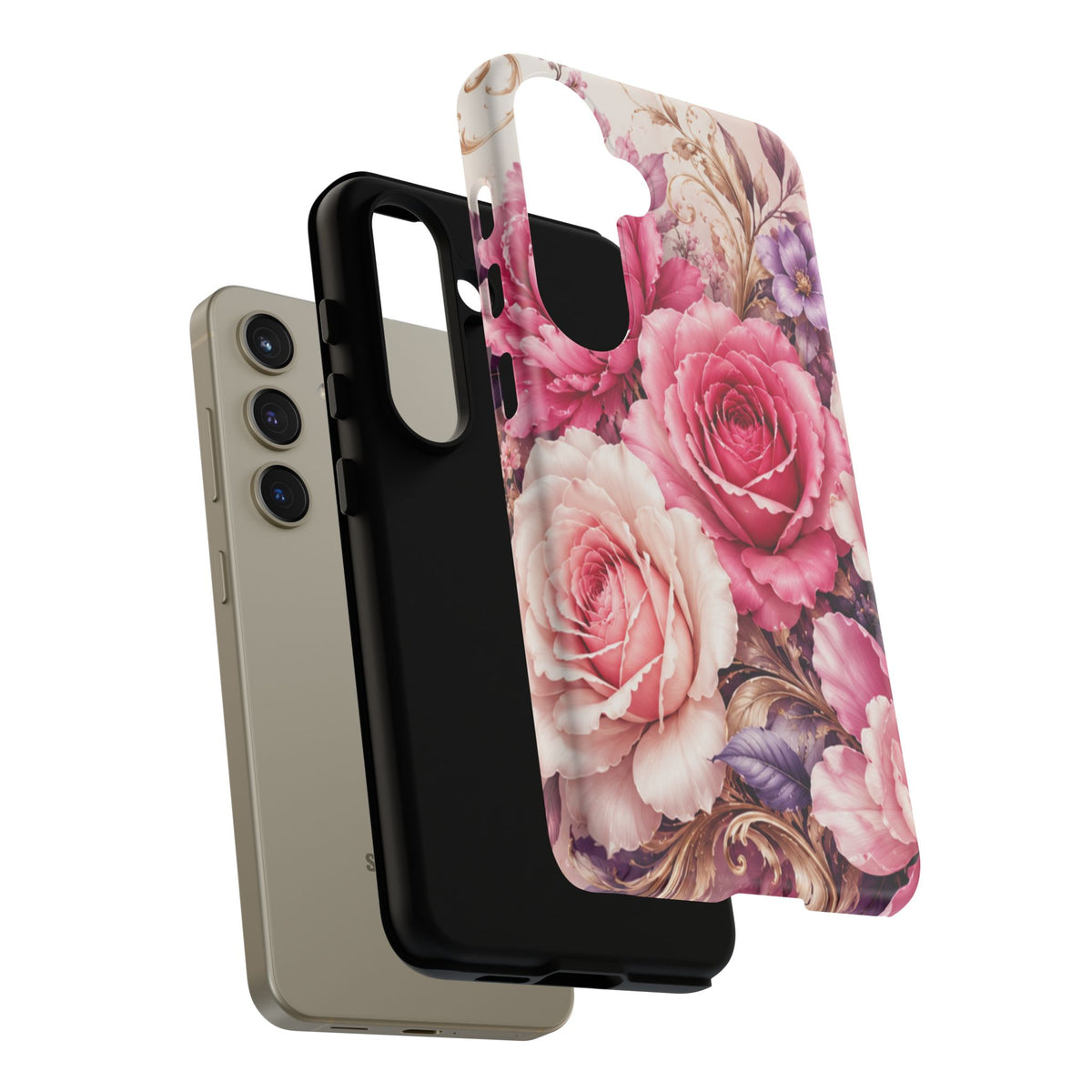 Pink Vintage Roses phone case | floral iPhone cover