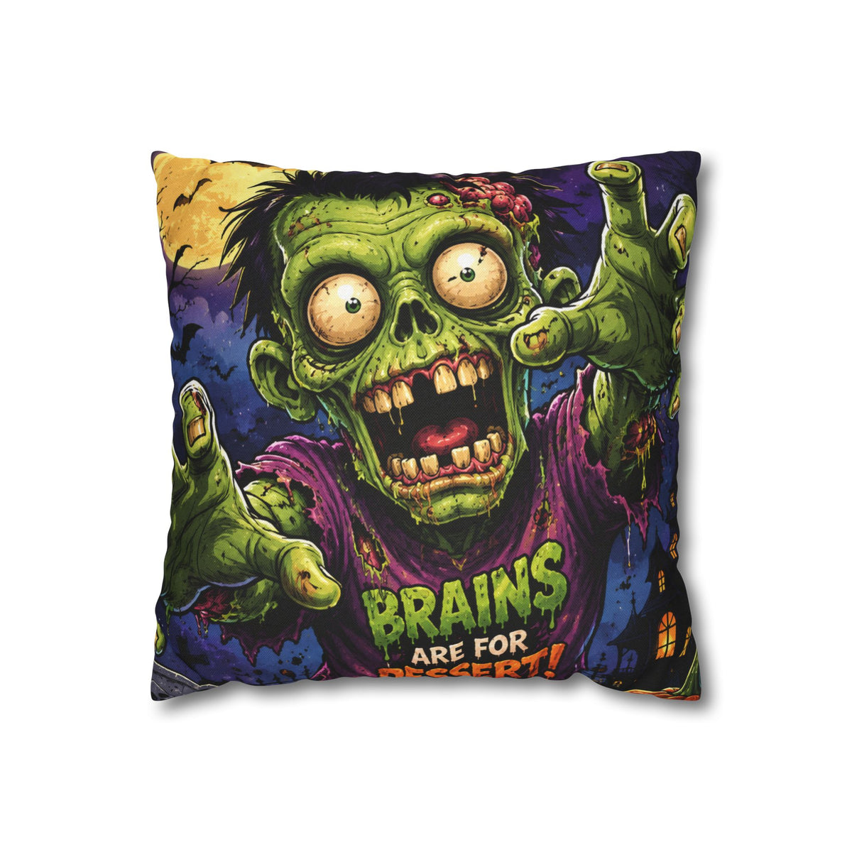 Zombie 'Brains are for Dessert' Decorative Pillowcase