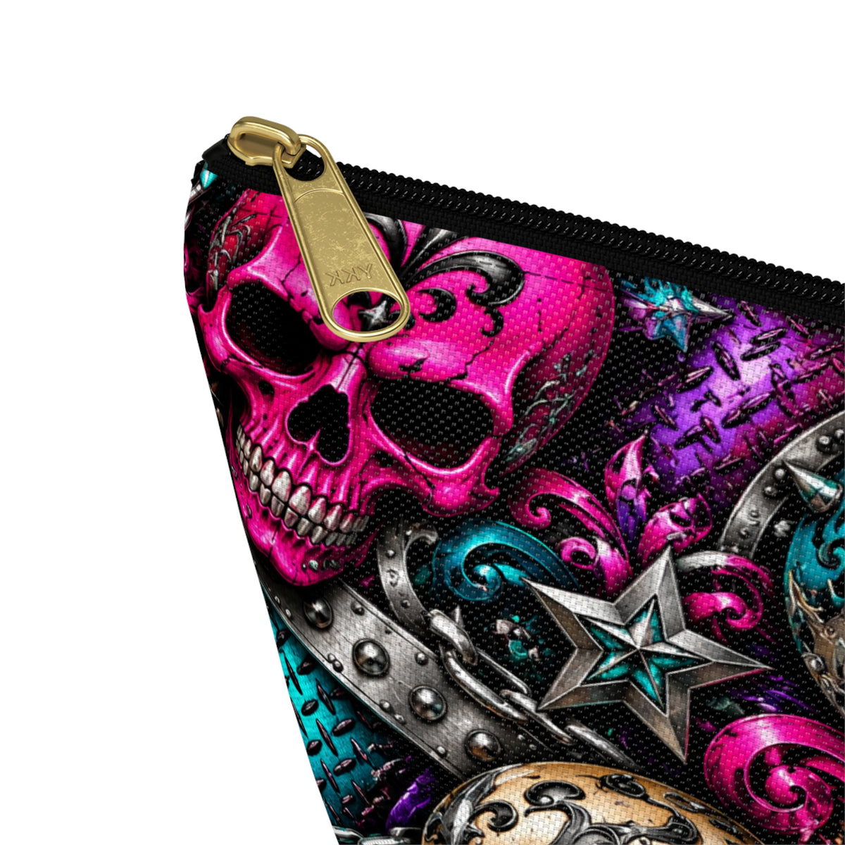 Colorful Sugar Skull Pattern Accessory Pouch