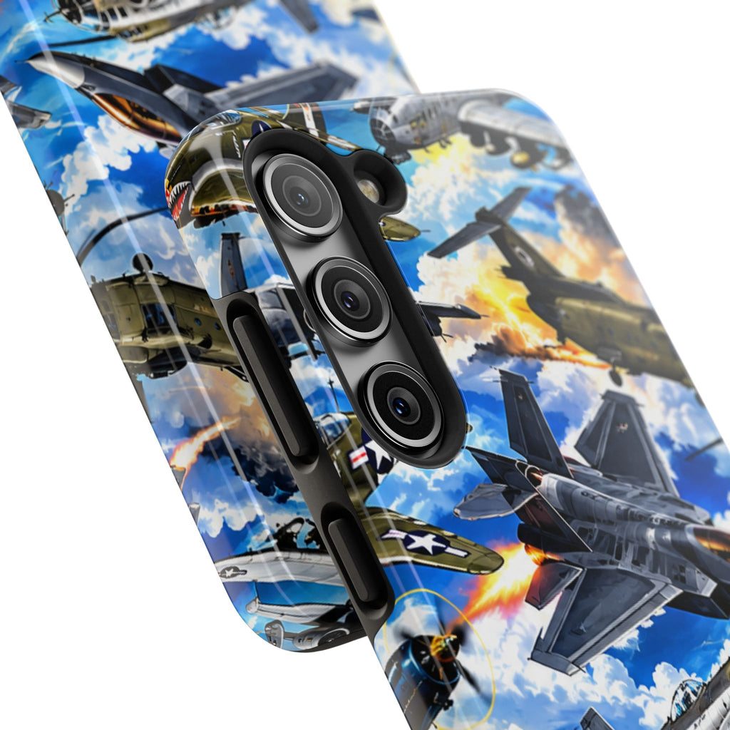 Military Aircraft Tough Phone Case – Vintage & Modern Jet Fighter Print