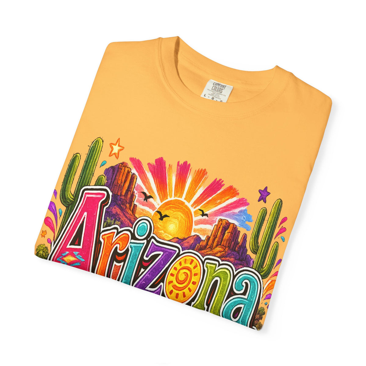 Arizona Desert Sunset T-shirt | Cactus, Saguaro, Floral Scenic Tee