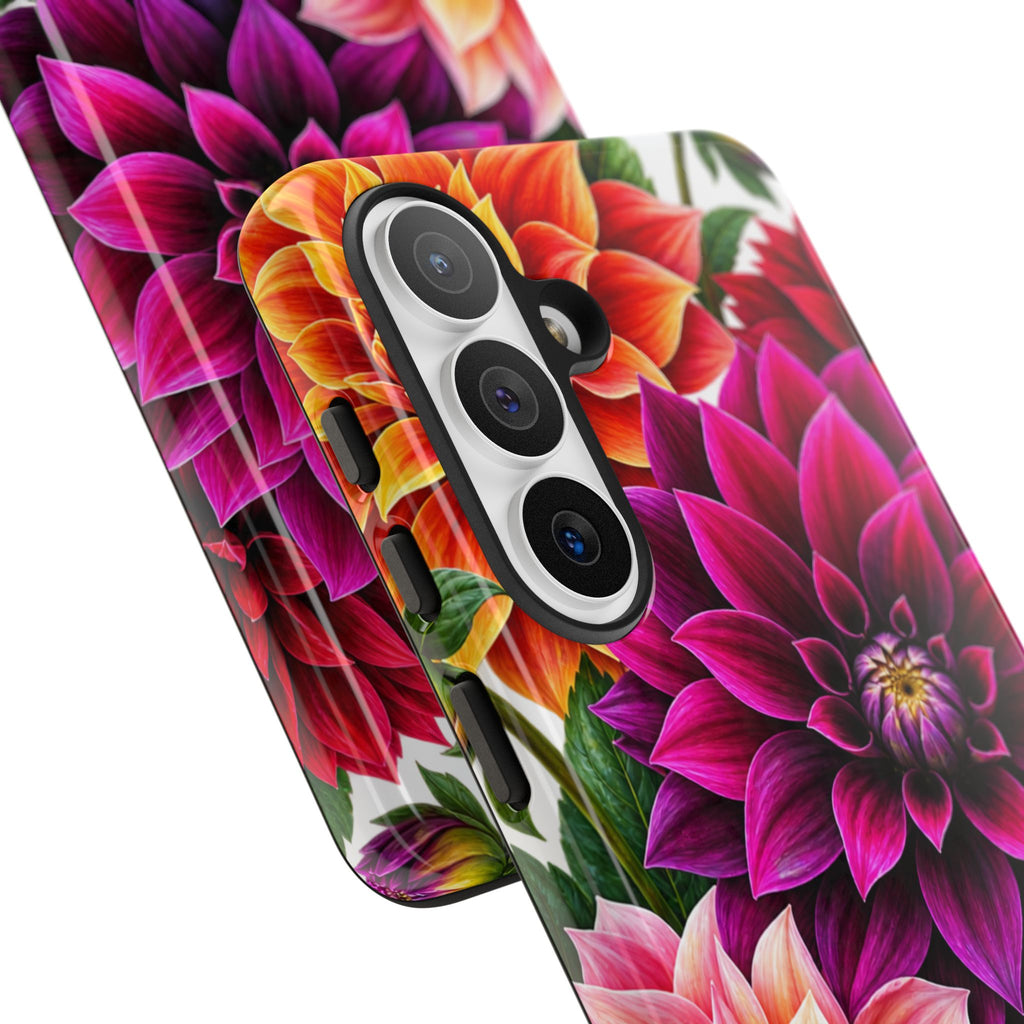 Floral Dahlia Tough Phone Case — Vibrant Protective Floral Phone Cover