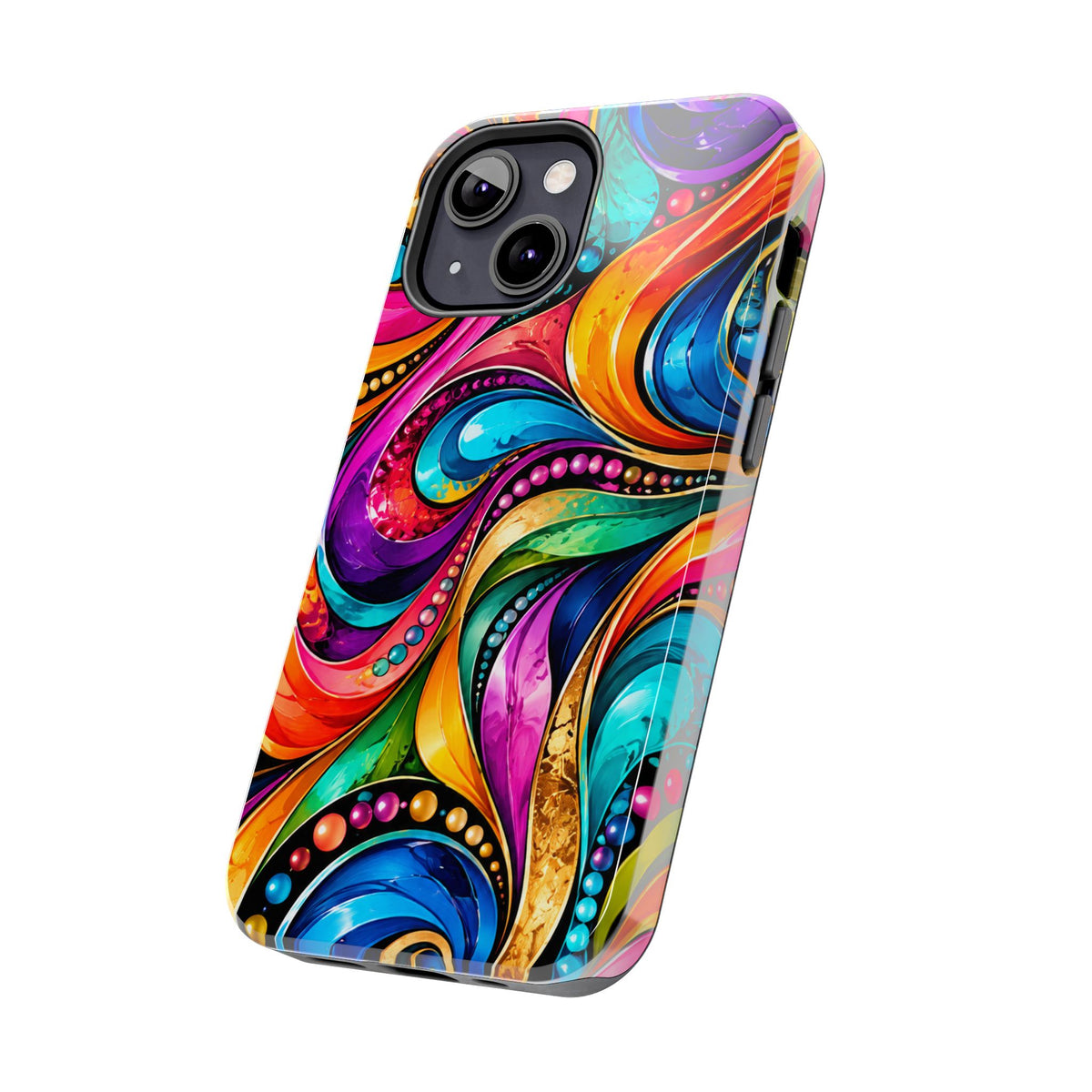 Colorful Swirl Tough Phone Case — Vibrant Abstract Protective Cover
