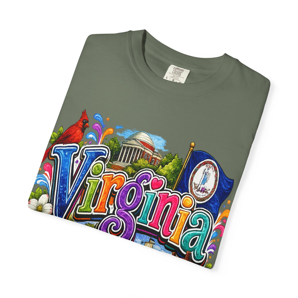 Virginia Vintage Postcard T-Shirt | State Scenic Illustration