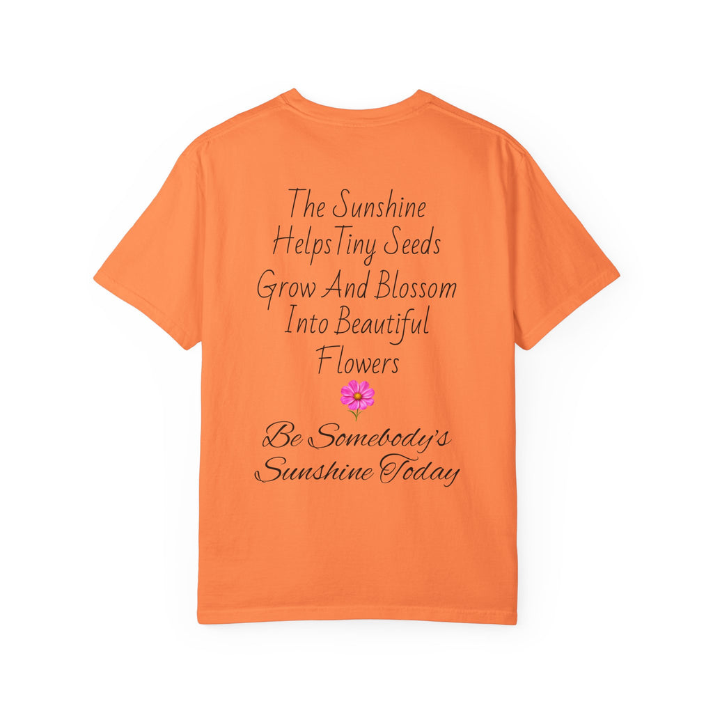 Pink Cosmos Flower T-shirt | Inspirational Back Quote