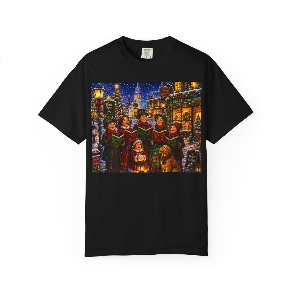 Christmas Carolers T-Shirt — Vintage Holiday Street Scene