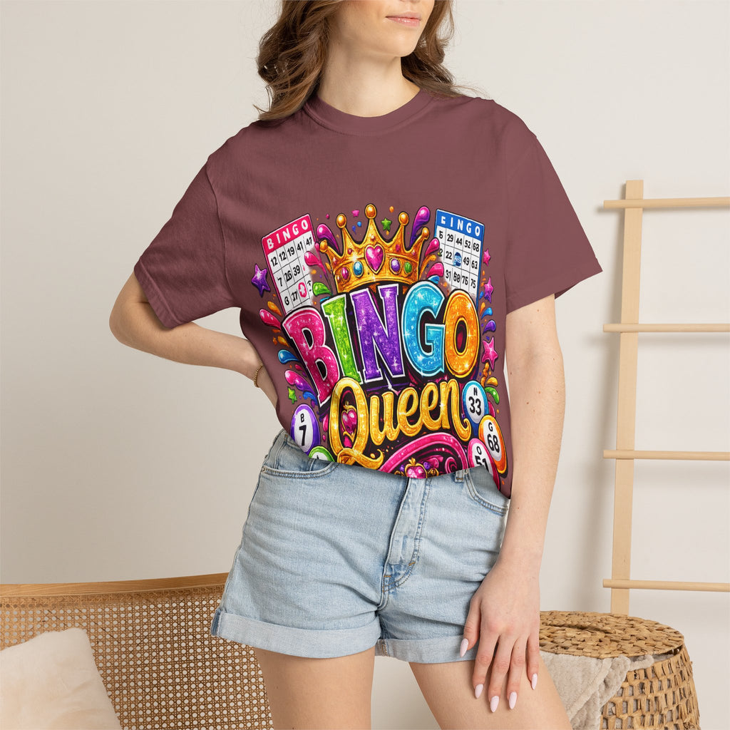 Bingo Queen T-shirt | Colorful Crown Bingo Balls Design
