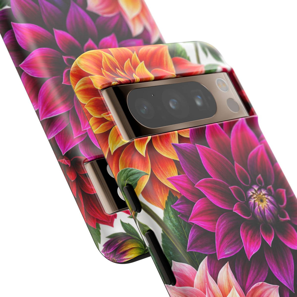 Floral Dahlia Tough Phone Case — Vibrant Protective Floral Phone Cover