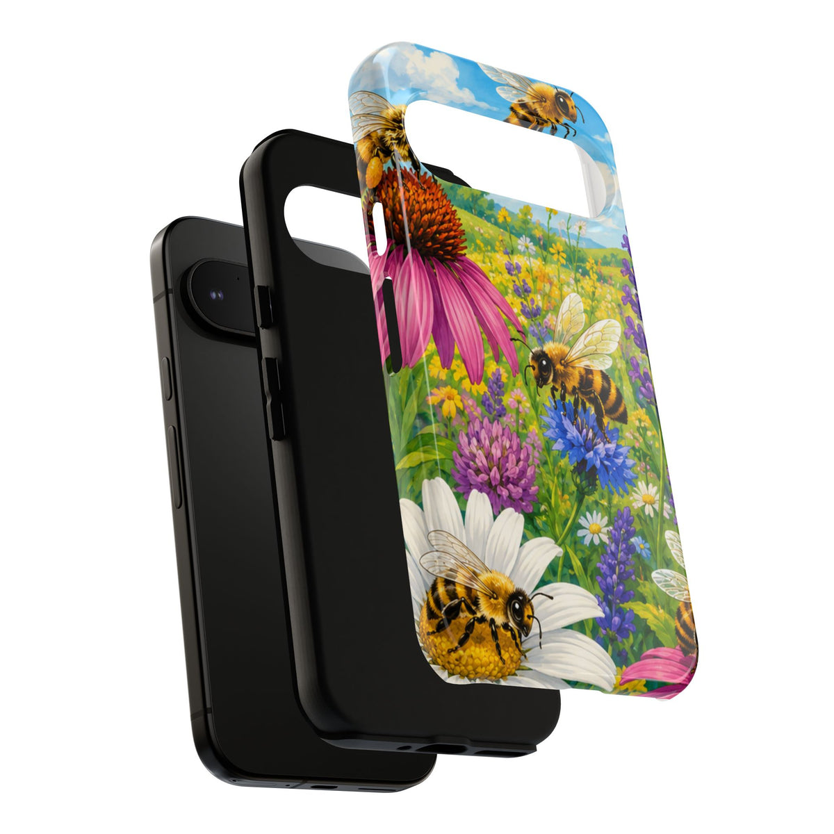 Bee Meadow Phone Case — Floral Honeybee Protective Cover