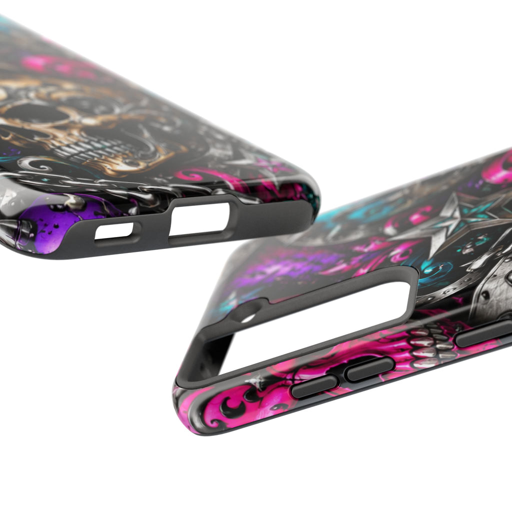 Skull & Stars Tough Phone Case | Colorful Gothic Skull Phone Case