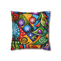 Colorful Abstract Christmas Tree Pillowcase — Festive Holiday Throw Pillow Cover