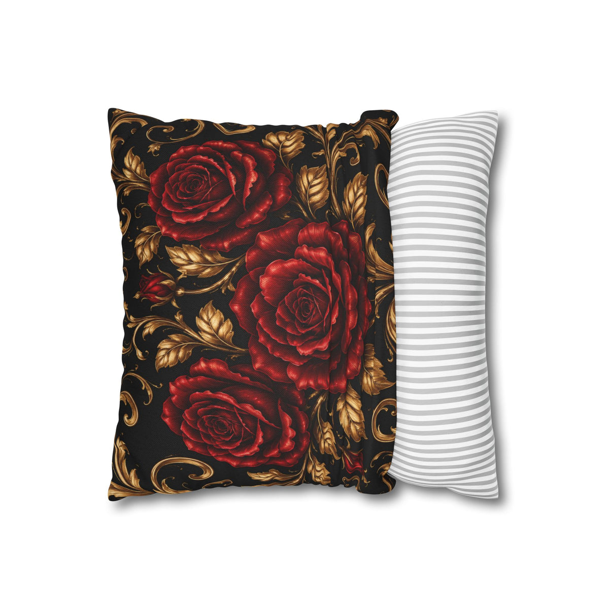 Vintage Red Roses Pillowcase | Spun Polyester Square Pillowcase