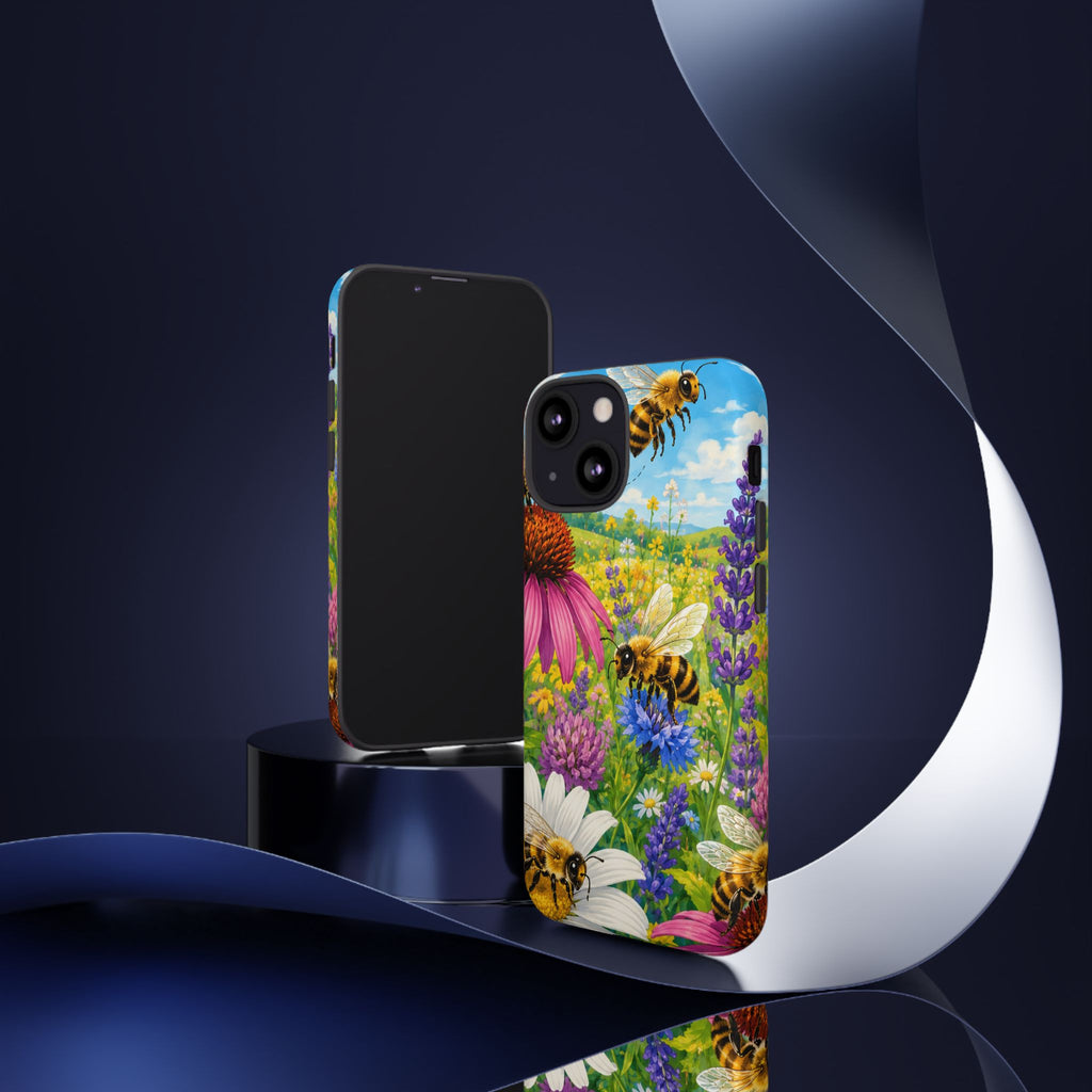 Bee Meadow Phone Case — Floral Honeybee Protective Cover