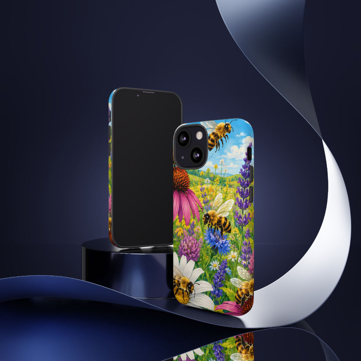 Bee Meadow Phone Case — Floral Honeybee Protective Cover