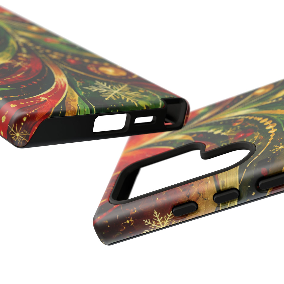 Christmas Tree Tough Phone Case — Festive Red & Green Holiday Phone Cover