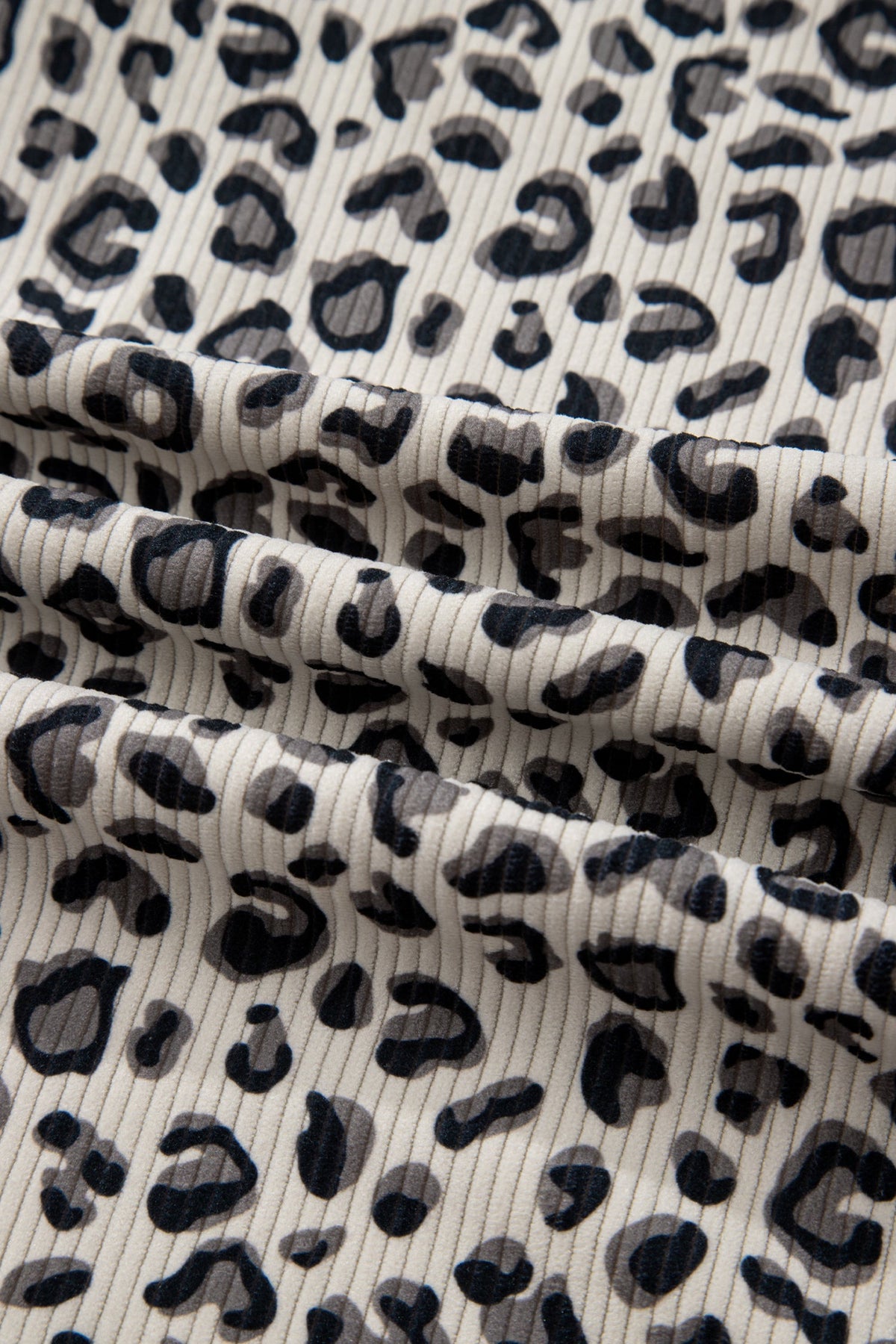 Leopard Corduroy Quarter-Zip Sweatshirt