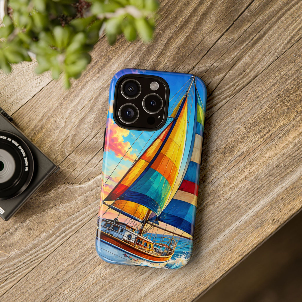 Sailboat Sunset Phone Case — Colorful Nautical iPhone Cover