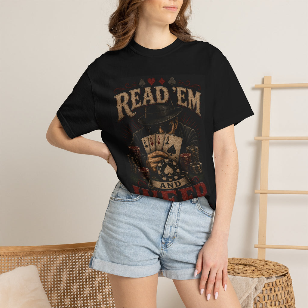 Read 'Em and Weep T-shirt | Poker Skull Cards, Vintage Gambling Tee