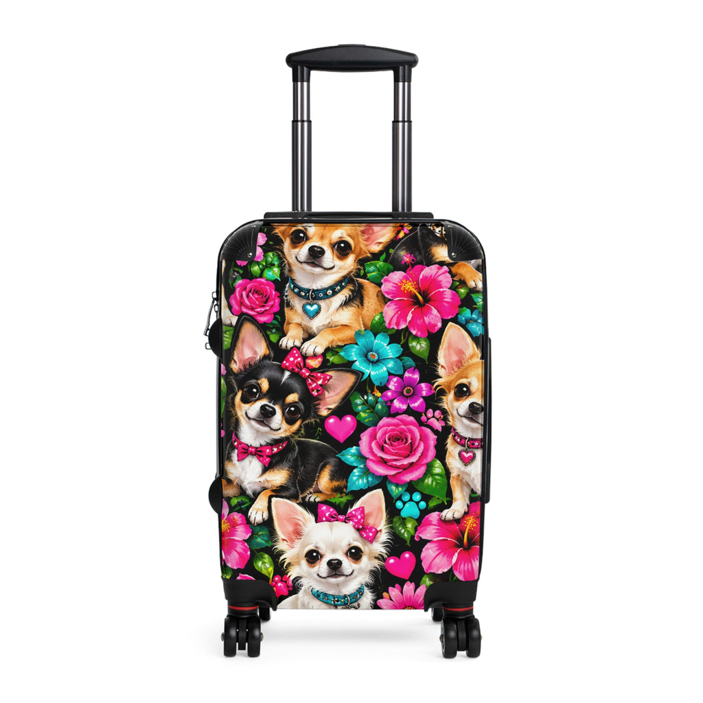 Chihuahua Floral Suitcase – Cute Dog Print Carry-On Luggage