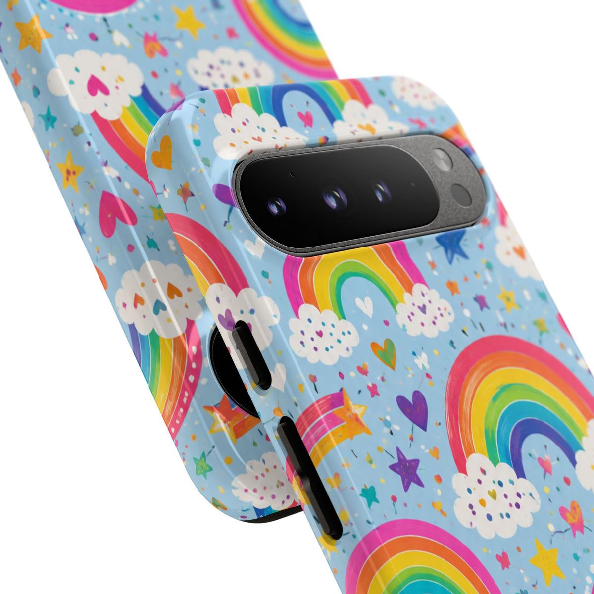 Rainbow Clouds Phone Case — Cute Pastel Rainbow Pattern Tough Case