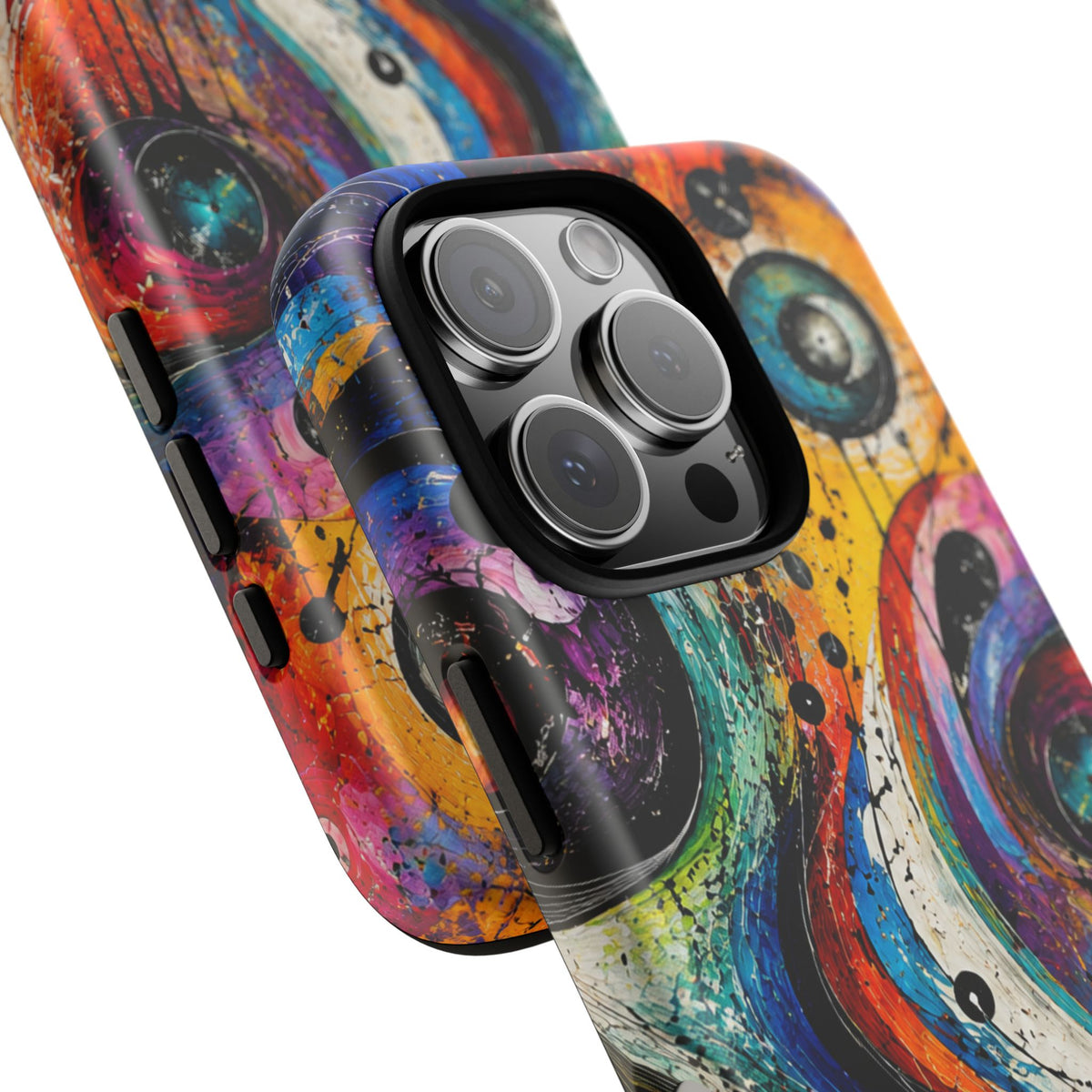 Abstract Cosmic Swirl Phone Case — Colorful Artistic iPhone Tough Case