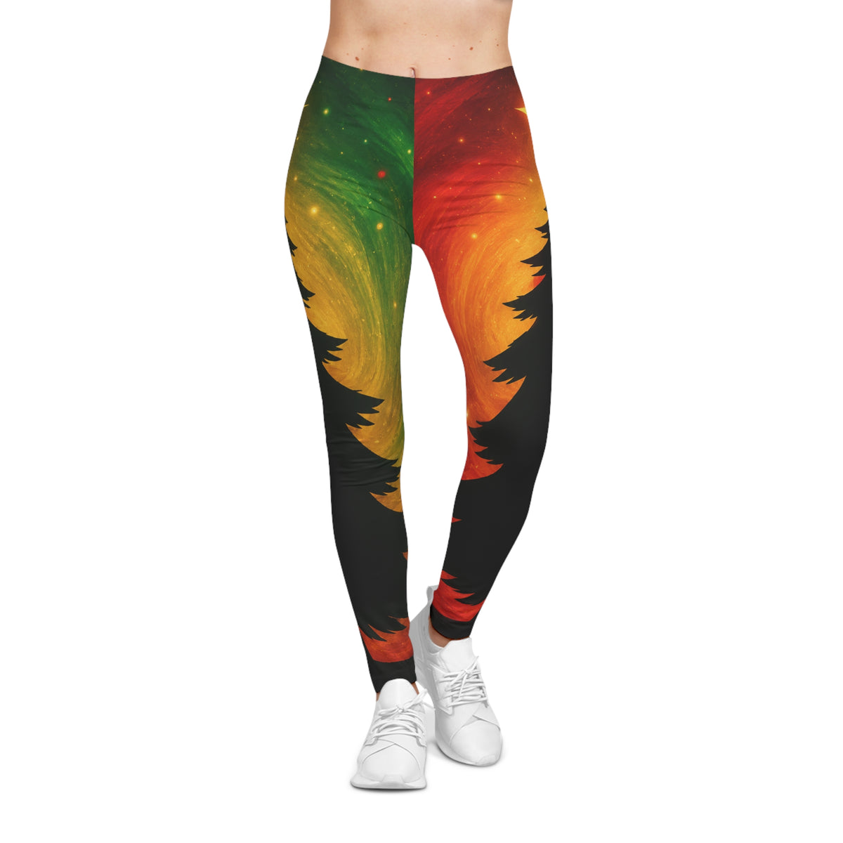 Aurora Pine Christmas Leggings — Women's Holiday All-Over-Print