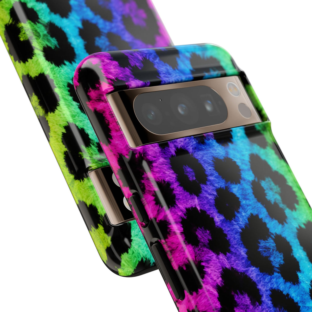 Neon Rainbow Leopard Tough Case – Colorful Animal Print Phone Cover