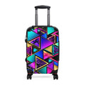 Geo Neon Triangle Carry-On Suitcase — Colorful Travel Luggage