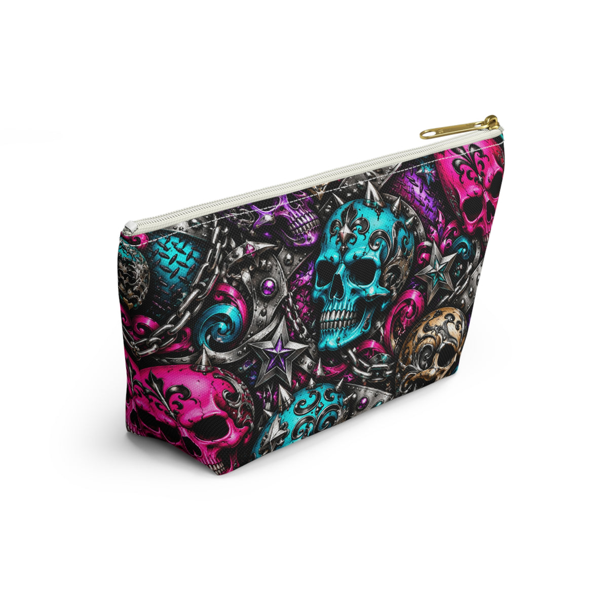 Colorful Sugar Skull Pattern Accessory Pouch