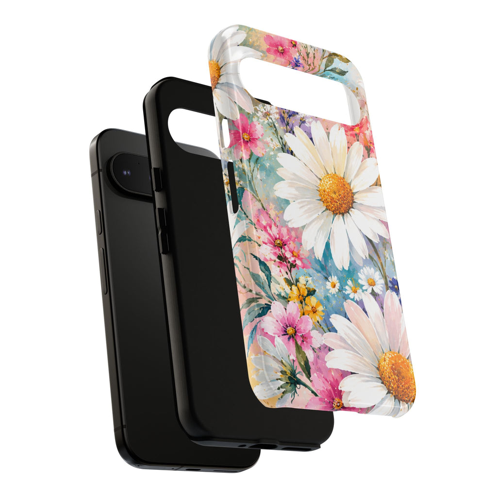 Floral Daisy Phone Case — Watercolor Daisies Protective Tough Case