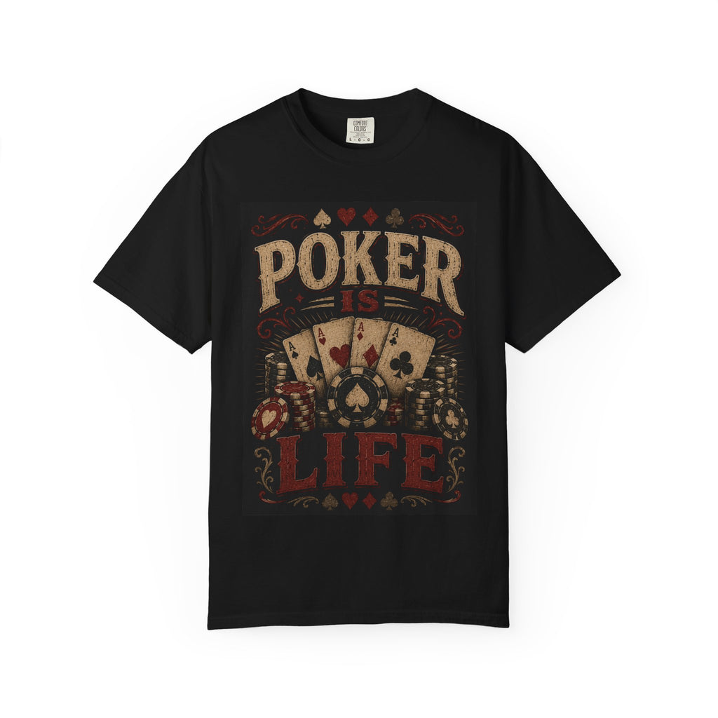 Poker Is Life T-shirt | Playing Cards, Chips Vintage Design