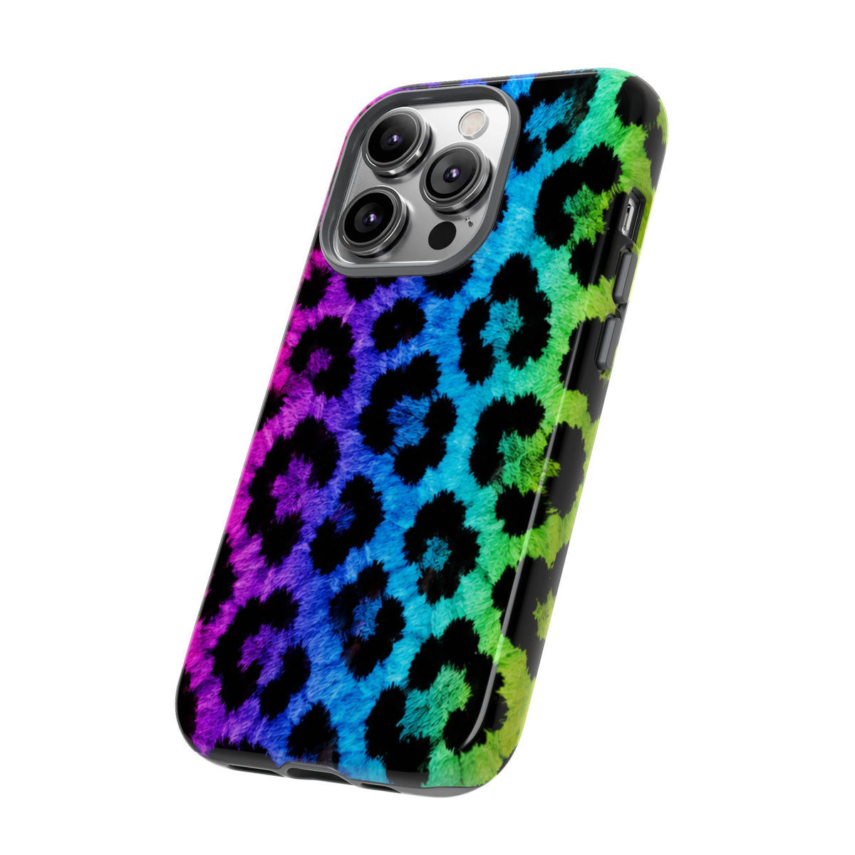 Neon Rainbow Leopard Tough Case – Colorful Animal Print Phone Cover