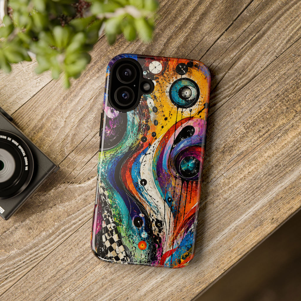 Abstract Cosmic Swirl Phone Case — Colorful Artistic iPhone Tough Case