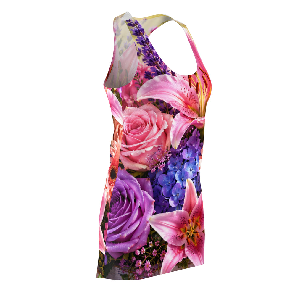 Pink Lily Floral Racerback Dress | All Over Print