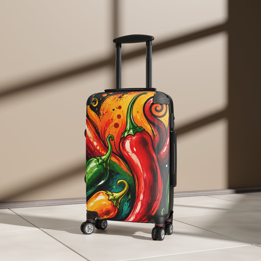 Chili Pepper Carry-On Suitcase — Vibrant Spicy Travel Luggage