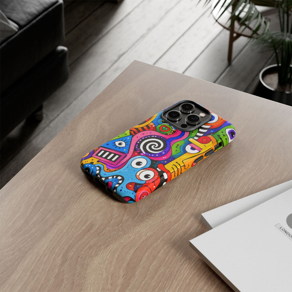 Colorful Abstract Doodle Tough Phone Case