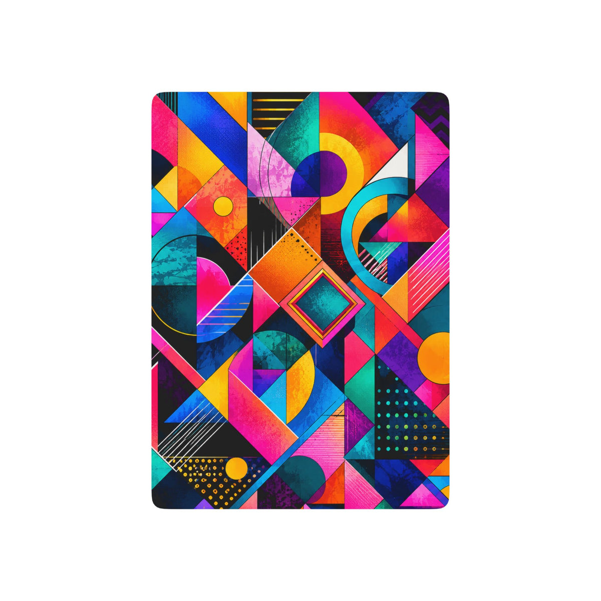Neon Geometric Poker Playing Cards — Vibrant Casino Deck for Game Nights